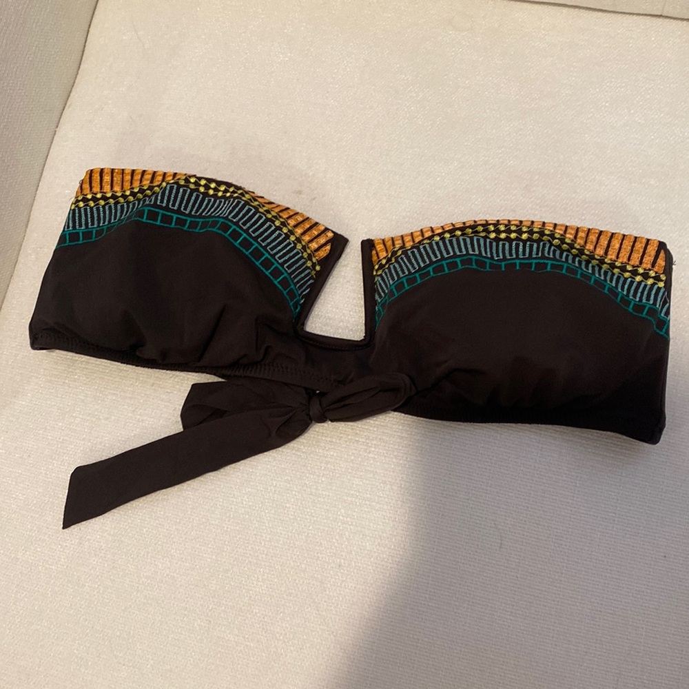 Nanette Lepore strapless bikini top. Multi color size large. Worn once